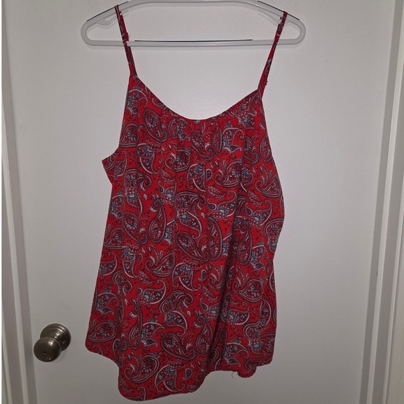 Time and Tru Tops - Time and Tru Womens XXXL 22 Red Paisley Spaghetti Strap Cami Tank Top